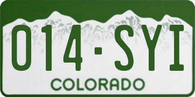 CO license plate 014SYI