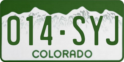 CO license plate 014SYJ