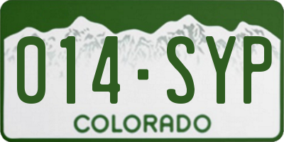 CO license plate 014SYP