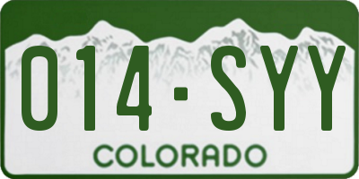 CO license plate 014SYY