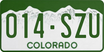 CO license plate 014SZU
