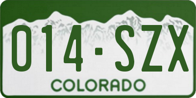 CO license plate 014SZX