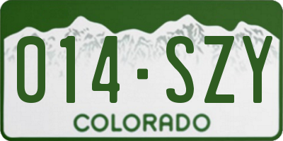 CO license plate 014SZY