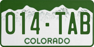 CO license plate 014TAB