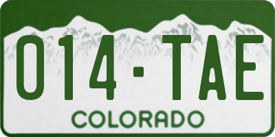 CO license plate 014TAE