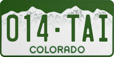 CO license plate 014TAI