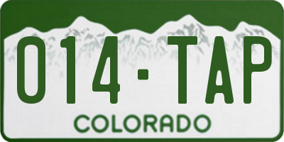 CO license plate 014TAP