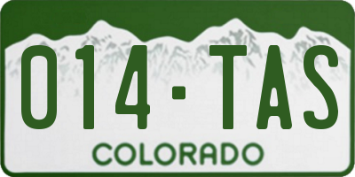 CO license plate 014TAS
