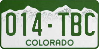 CO license plate 014TBC