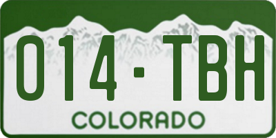 CO license plate 014TBH