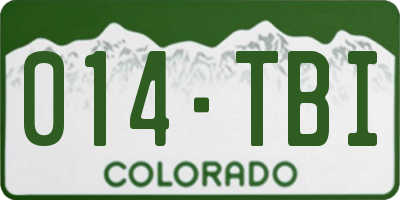 CO license plate 014TBI