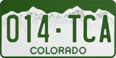 CO license plate 014TCA