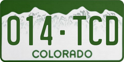 CO license plate 014TCD