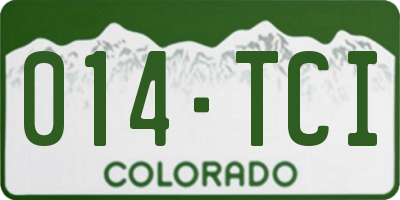 CO license plate 014TCI