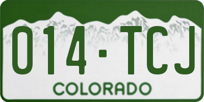 CO license plate 014TCJ