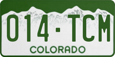 CO license plate 014TCM