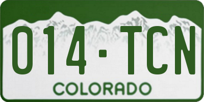 CO license plate 014TCN
