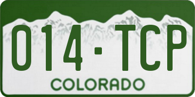 CO license plate 014TCP