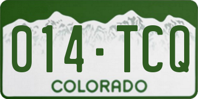 CO license plate 014TCQ