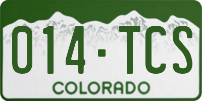 CO license plate 014TCS