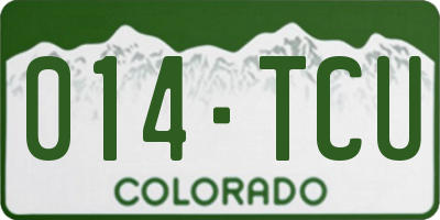 CO license plate 014TCU