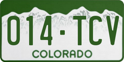 CO license plate 014TCV