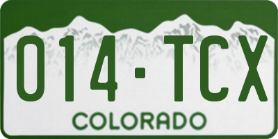CO license plate 014TCX