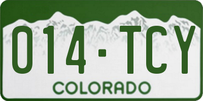CO license plate 014TCY