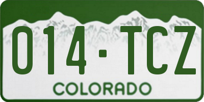 CO license plate 014TCZ