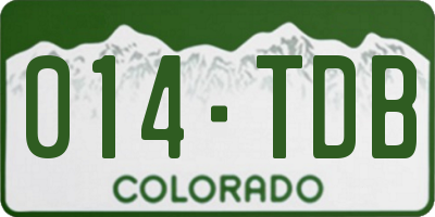 CO license plate 014TDB