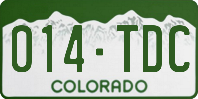 CO license plate 014TDC