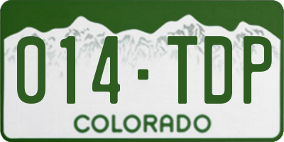 CO license plate 014TDP