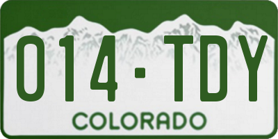 CO license plate 014TDY