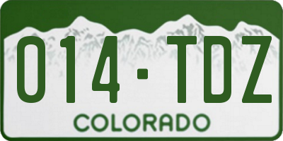 CO license plate 014TDZ