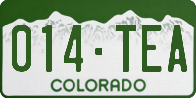 CO license plate 014TEA