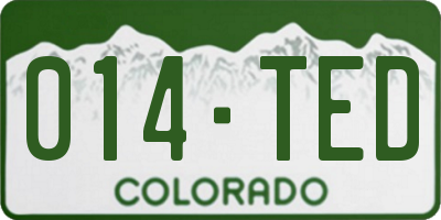 CO license plate 014TED