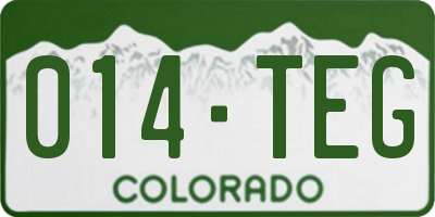 CO license plate 014TEG