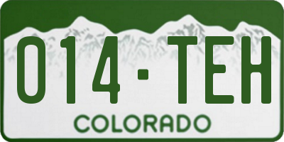 CO license plate 014TEH