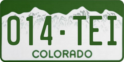 CO license plate 014TEI