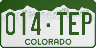 CO license plate 014TEP