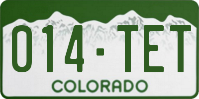 CO license plate 014TET