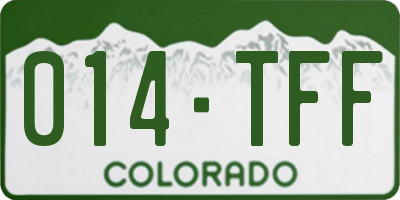 CO license plate 014TFF