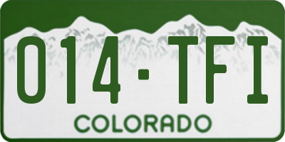 CO license plate 014TFI