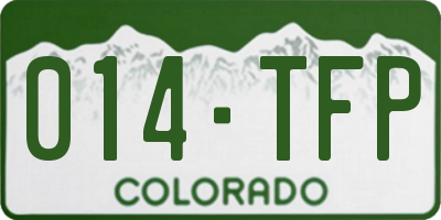 CO license plate 014TFP