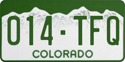 CO license plate 014TFQ