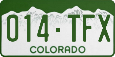 CO license plate 014TFX