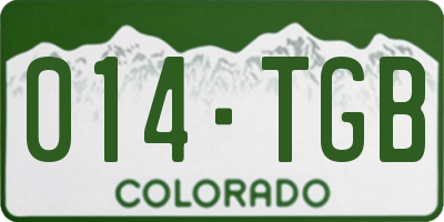CO license plate 014TGB