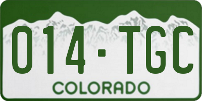 CO license plate 014TGC