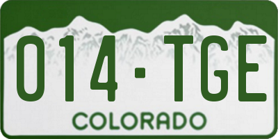 CO license plate 014TGE