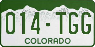 CO license plate 014TGG